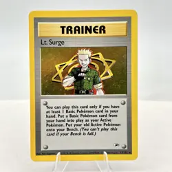 Lt. Surge 17/132 Gym Heroes Pokemon TCG Holo Trainer Card LP+ - Image 1