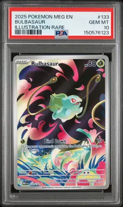 2025 POKEMON MEG EN-MEGA EVOLUTION ILLUSTRATION RARE #133 BULBASAUR PSA 10 - Image 1