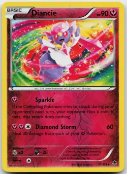 Diancie 71/119 Rare Phantom Forces Pokemon Reverse Holo Lightly Played - Image 1