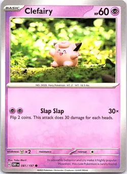 Clefairy Obsidian Flames 081/197 Common Pokemon Near Mint Pokemon Card - Image 1