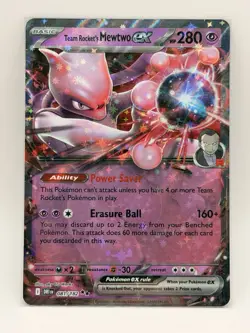 Team Rocket’s Mewtwo EX 081/182 Double Rare Holo Destined Rivals Pokemon TCG NM - Image 1