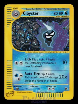 Pokemon Card Cloyster 8/165 Expedition Base Set Holo Holo Rare LP 2002 - Image 1