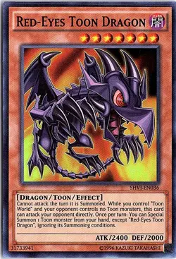 RED-EYES TOON DRAGON SHVI-EN036 SR SHINING VICTORIES YU-GI-OH UNLIMITED LP - Image 1