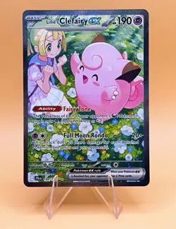 Pokemon TCG Lillie's Clefairy ex 184/159 Sv09 Journey Together SIR Holo EN 190HP - Image 1