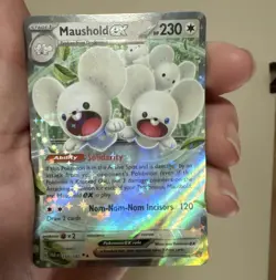 Pokemon Company Maushold ex 155/182 SV04 Paradox Rift Holo Double Rare 230HP EN - Image 1