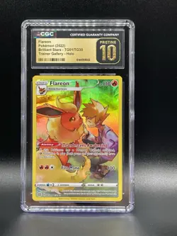 CGC Pristine 10 2022 Pokemon TCG Flareon Holo Brilliant Stars TG01/TG30 - Image 1