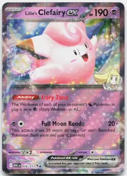 Lillie's Clefairy ex 076/217 Double Rare Ascended Heroes Pokemon Near Mint - Image 1