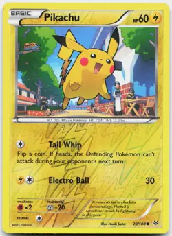 Pikachu 20/108 Common Roaring Skies Pokemon Reverse Holo Moderately Played - Image 1