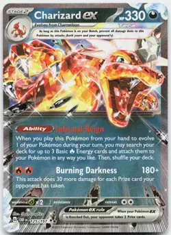 Charizard ex 125/197 Double Rare Obsidian Flames Pokemon Holo Near Mint - Image 1