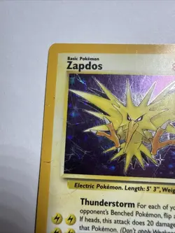 Zapdos 15/62 Fossil Holo Pokemon TCG WOTC Vintage MP - Image 3