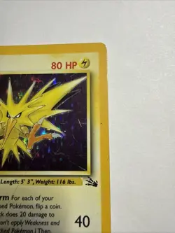 Zapdos 15/62 Fossil Holo Pokemon TCG WOTC Vintage MP - Image 4