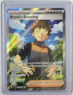 Pokemon TCG Brock's Scouting 179/159 Journey Together Ultra Rare Holo Full Art - Image 1