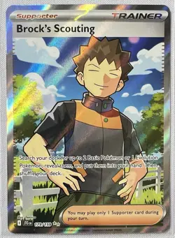 Pokemon TCG Brock's Scouting 179/159 Journey Together Ultra Rare Holo Full Art - Image 2