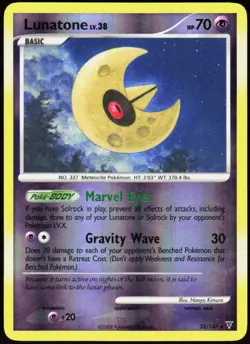 Lunatone 32/147 Rare Supreme Victors Pokemon Reverse Holo Moderately Played - Image 1