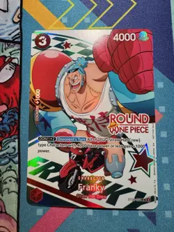 ROUND1 X One Piece Franky ST21-011 English Promo Card Near Mint NM - Image 1