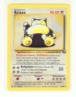 ~DE~ GERMAN Relaxo (Snorlax) 27/64 Jungle Pokemon Card (Z1) - Image 1