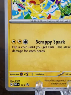 Pikachu 225 SV: Scarlet & Violet Black Star Promo Pokemon Card LP/NM - Image 4