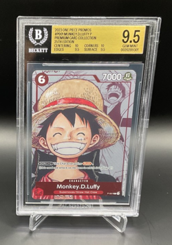 One Piece Monkey.D.Luffy P-001 25th anniversary premium card collection BGS 9.5 - Image 1