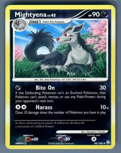 Pokemon TCG Mightyena 66/146 Reverse Holo Card Uncommon Legends Awakened 2008 - Image 1