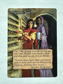 MTG ** VAMPIRIC TUTOR ** ALTERED Hand Painted ** Visions VIS ** MAGIC - Image 1
