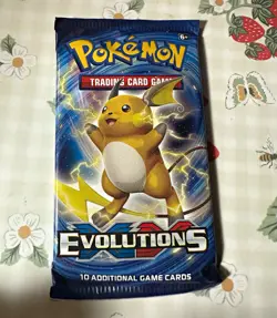 Pokemon TCG XY Evolutions Sealed Booster Pack Raichu Artwork 10 Cards English - Image 1