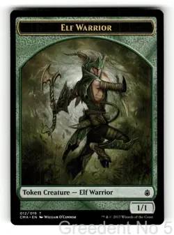 Elf Warrior Token (012) 12 Token Commander Anthology Magic: The Gathering LP - Image 1