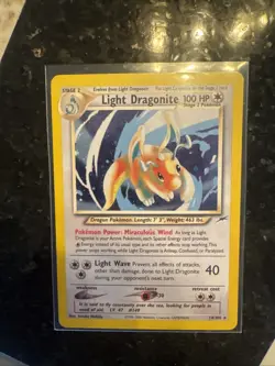 Pokemon TCG Light Dragonite Neo Destiny Holo Rare 14/105 Unlimited HP - Image 1