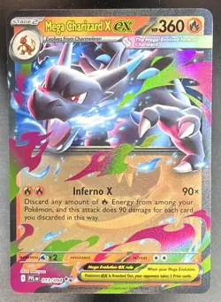 2025 Pokemon Phantasmal Flames Mega Charizard X ex #013/094 Double Rare Holo - Image 1