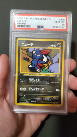 2000 POKEMON JAPANESE SNEASEL NEO 3 #215 PSA 10 - Image 2