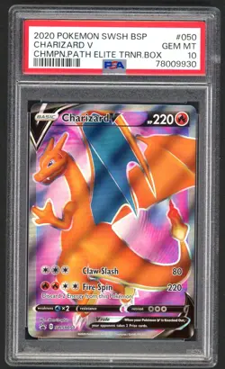 Pokemon Card - PSA 10 Charizard V SWSH050 - Champions Path ETB - GEM MT - PSA10 - Image 1