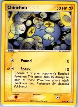 Chinchou 56/101 Non Holo Hidden Legends - Pokemon Card - NM - Image 1