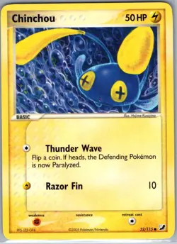 Chinchou 52/115 Non Holo Unseen Forces - Pokemon Card - NM - Image 1