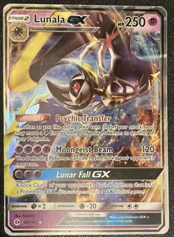 Pokemon TCG Card Lunala GX 66/149 2016 Sun & Moon Ultra Rare Holo Legendary LP - Image 1
