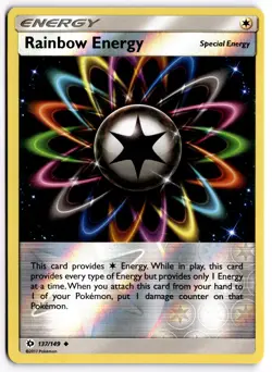 Pokemon TCG Rainbow Energy 137/149 Sun & Moon Base Reverse Holo NM - Image 1