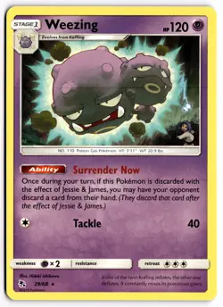Pokemon TCG Weezing 29/68 Hidden Fates Rare NM - Image 1