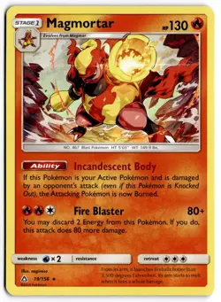 Pokemon TCG Magmortar 19/156 SM - Ultra Prism Holo Rare NM - Image 1
