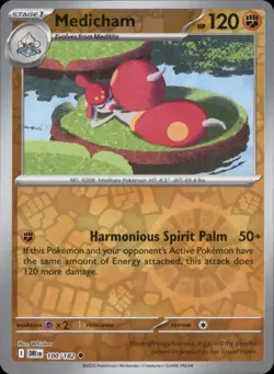 Medicham 100/182 Uncommon - Pokemon Destined Rivals Reverse Holo - Image 1
