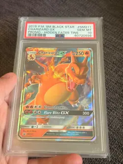 2019 POKEMON SM BLACK STAR PROMO HIDDEN FATES TINS #SM211 CHARIZARD GX PSA 10 - Image 1