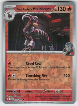 Team Rocket's Houndoom 038/182 Uncommon Destined Rivals Pokemon Reverse Holo NM - Image 1