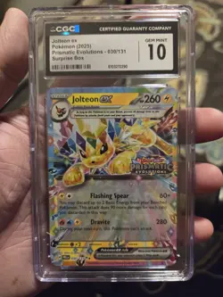 Jolteon EX 030/131 Prismatic Evolutions Promo CGC Gem Mint 10 Pokemon TCG - Image 1