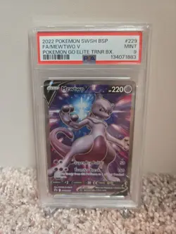 PSA 9 Mewtwo V SWSH #229 Pokemon Go Elite Trainer Box Promo - Image 1