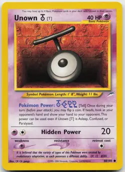 Unown [T] 88/105 Common Neo Destiny Unlimited Near Mint - Image 1