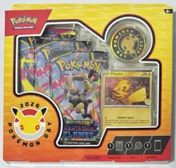 Pokemon TCG Pokemon Day 2026 Collection Box | Pikachu Promo + 3 Packs Sealed - Image 1