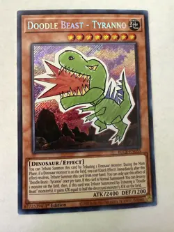 Yugioh - Doodle Beast - Tyranno - Secret - 1st - BLCR-EN033 - NM - Image 1