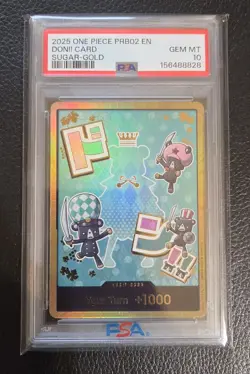 2025 ONE PIECE PRB02-PREMIUM BOOSTER SUGAR-GOLD DON!! CARD PSA 10 - Image 1