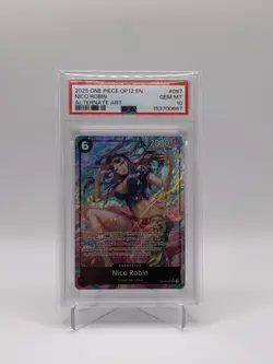 2025 ONE PIECE OP12-LEGACY OF THE MASTER ALTERNATE ART #087 NICO ROBIN PSA 10 - Image 1