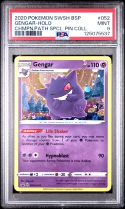 2020 POKEMON SWSH BLACK STAR PROMO #052 GENGAR-HOLO PSA 9 - Image 1