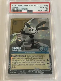 Ravensburger Lorcana Oswald - The Lucky Rabbit D23 Promos Holo #6 EN 2024 PSA 10 - Image 1