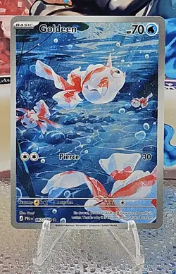 Goldeen Illustration IR Rare 087/084 Pitch Black Card in hand! Pokemon English - Image 1