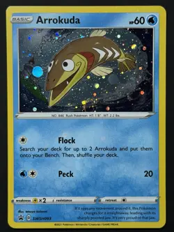 Arrokuda (HD SWIRL) SWSH093 Black Star Promo Cosmos Holo Pokemon Card - NM - Image 2